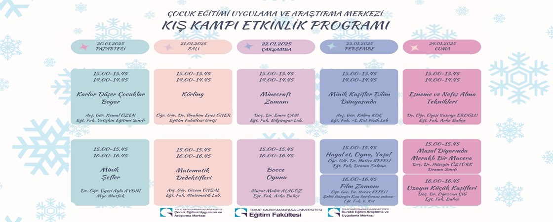 Kış Kampı Etkinlik Programı